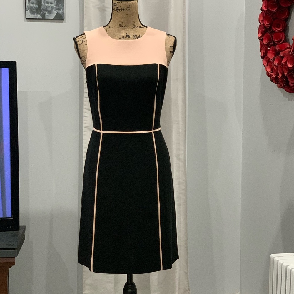 AT Loft  black pink colorblock dress size 8